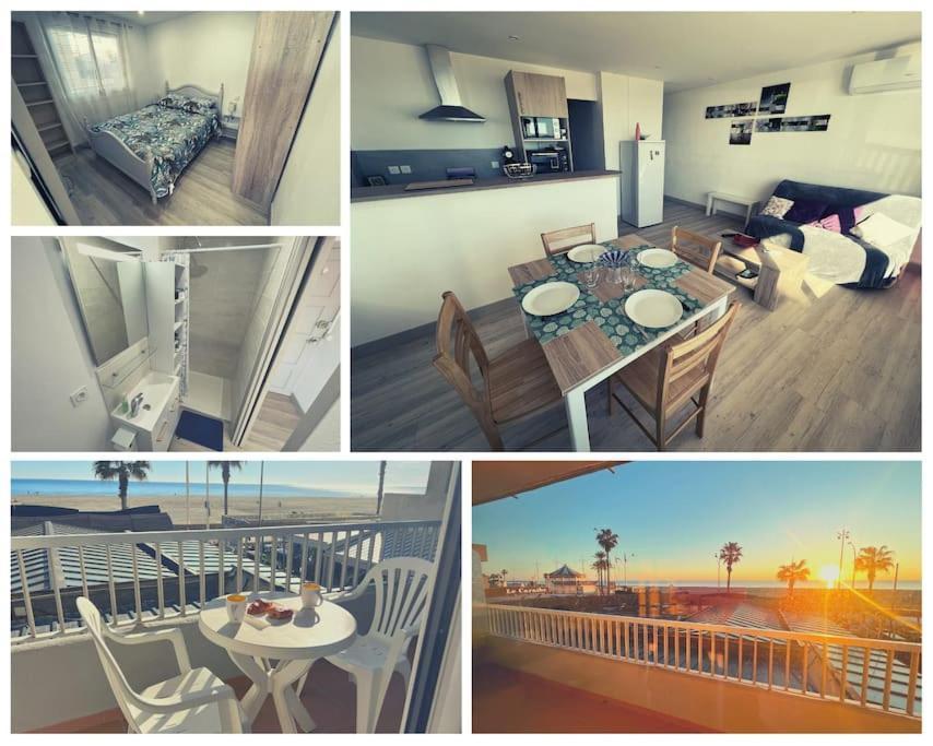 Le Carrousel - Apt Vue Mer - Plage A 10 M - Clim - Wifi Canet-en-Roussillon Exterior photo